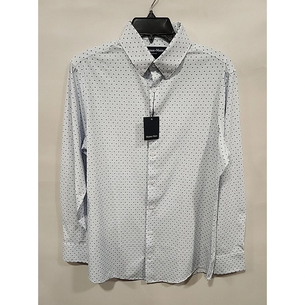 NWT Mizzen and Main Leeward Dress Shirt‎ Mens S Long-sleeved Blue MSRP $138